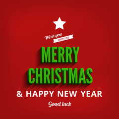 Merry Christmas & Happy New Year greeting card design