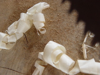 Hobelspäne mit Säge