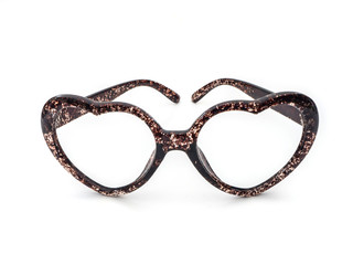 Eye glasses with heart shape isolated