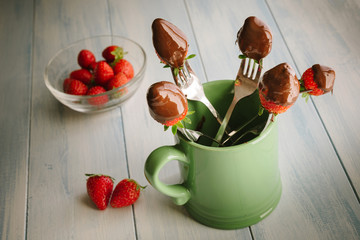 Fototapeta Strawberries and chocolate obraz