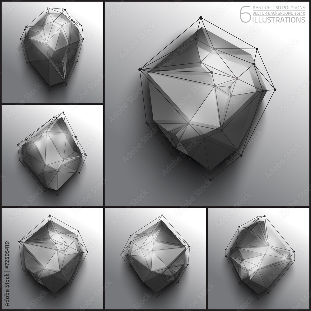 Poster vector abstract 3d polygons