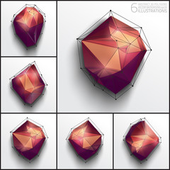 Vector abstract 3d polygons