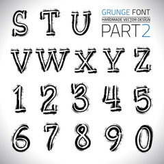 Grunge Hand Made Vector Font