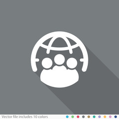 Flat Long Shadow Icon