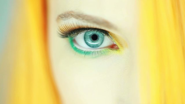 Beautiful woman eye close up