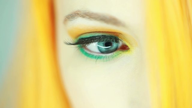 Beautiful woman eye close up