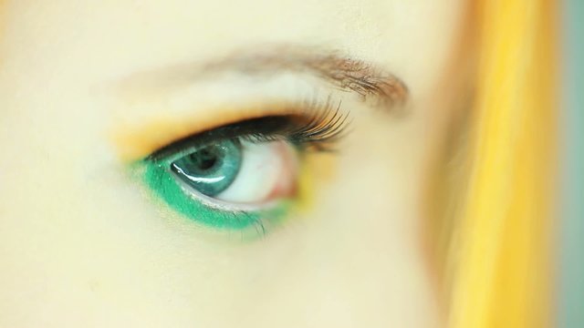 Beautiful woman eye close up