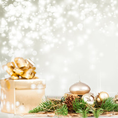 Christmas background with present box