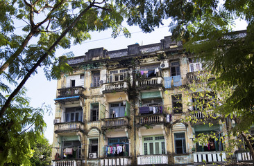 Apartment block in Yangon