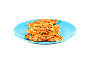 Hot steamed red crab