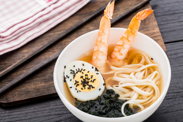 Noodle soup with prawn