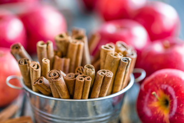 Apples and cinnamon