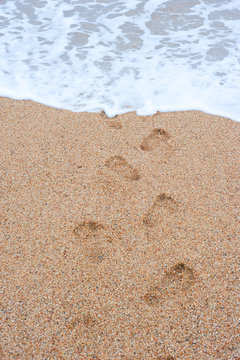 footprints  sand