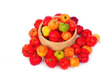 Barbados cherry in wooden blow