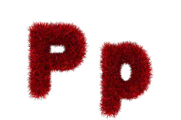 red grass letters, upper and lowercase