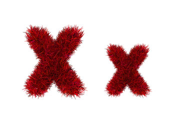 red grass letters, upper and lowercase 