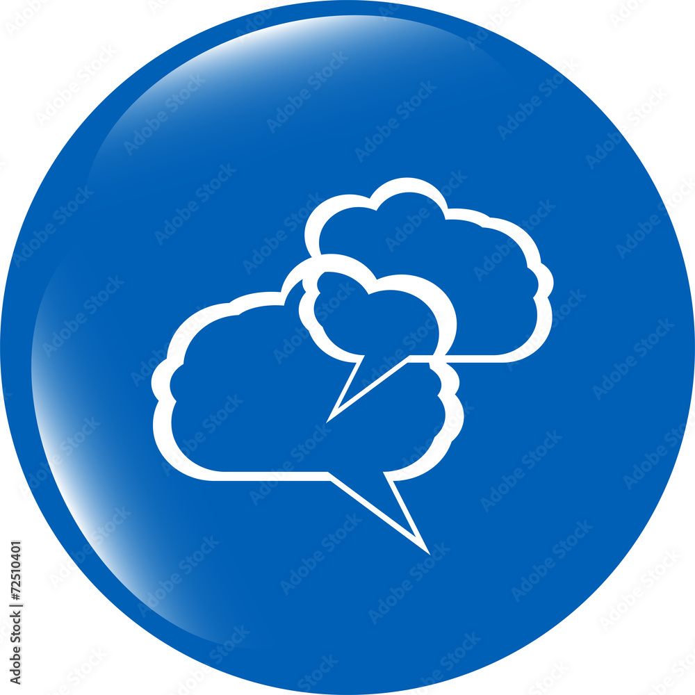 Fototapete abstract cloud on web icon button isolated on white