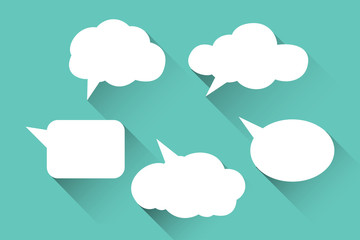 Speech bubbles flat icons set.