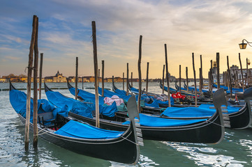 Fototapeta na wymiar Sunset Gondola Venice