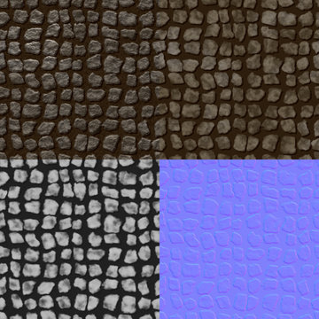 Pavement seamless generated texture (with diffuse, bump and norm