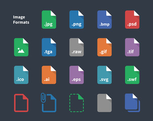 Set of Image File Labels icons.