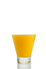 orange juice splash isolated on white