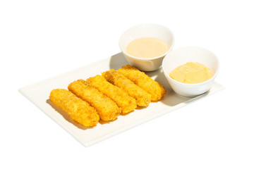 Fish sticks with sauce