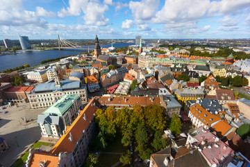 Fototapeta na wymiar Top view of the old city of Riga