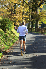 Fototapeta premium Jogger im Herbst