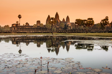 Angkor Wat temple at sunrise.