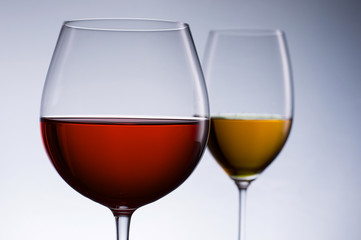 Red and White Wine Glasses