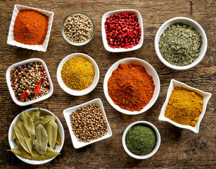various kinds of spices