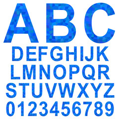 Blue mosaic font set