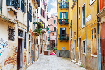 Fototapeta premium Old city street in Venice. Italy. Europe