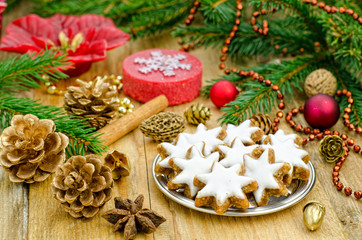 Fototapeta na wymiar Cookies with chtristmas decoration