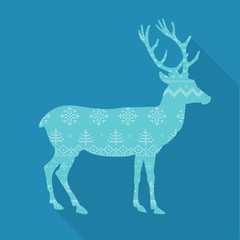 Christmas Deer in Scandinavian Style - vector illustration
