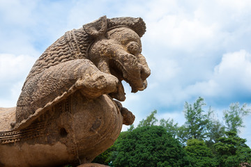 Fototapeta na wymiar A Carved Lion at Konark