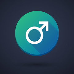 Long shadow icon with a male sign
