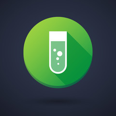 Long shadow icon with a chemical test tube
