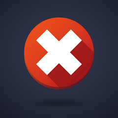 Long shadow icon with a survey sign