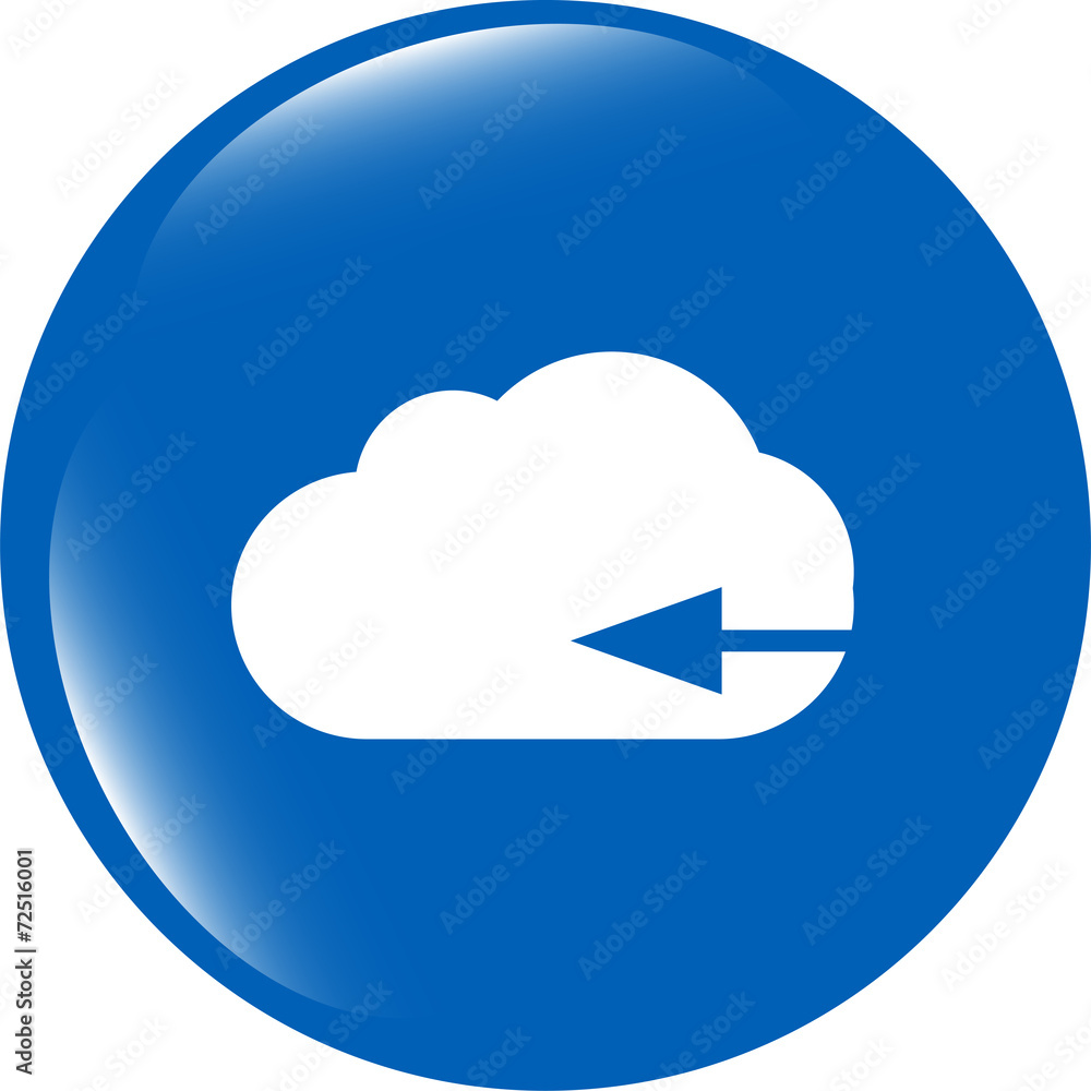 Poster upload from cloud icon. upload button. load symbol