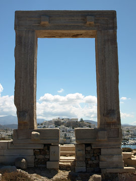 The antique Apollo gate, Naxos, Greece.