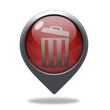 trash can pointer icon on white background