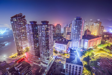 Chongqing, China Cityscape at Night