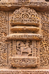 An Indian king carved on the wall of the Sun Temple at Konark