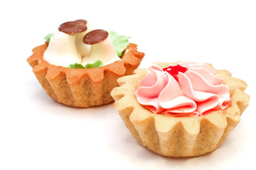 Set of cakes with butter cream