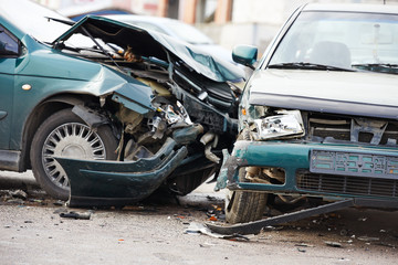 car crash collision in urban street