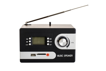 Digital radio with a blank screen and buttons