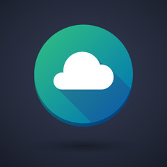 Long shadow icon with a cloud