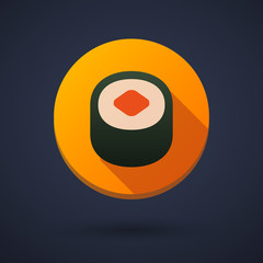 Long shadow icon with a sushi